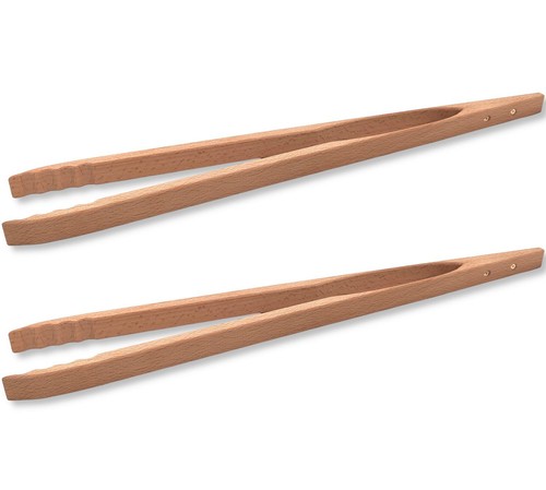 Holz grillzange natur 48cm - grillzange,